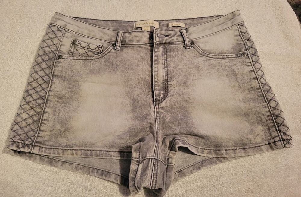 Nicki Minaj Denim Short Shorts Junior Size 11/12 Faded Gray Mid Rise